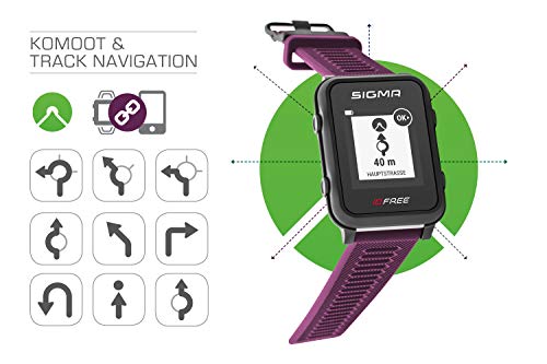 iD.FREE reloj multideportivo con GPS para el aire libre y navegación, notificaciones inteligentes, Geocaching, medición de pulso en la muñeca, a prueba de agua, incl. soporte para bicicleta