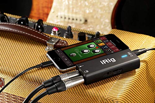 IK Multimedia iRig HD 2 - Interfaz audio, Sonido Profesional de 96kHz, funciones listas para escenario, rockea en todas partes con tu iPhone, iPad o Mac/PC - Negro