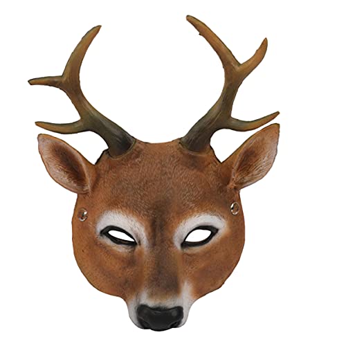 IMIKEYA Máscaras de Reno de Halloween Máscaras de Animales de Dibujos Animados Máscaras de Cabeza de Disfraz de Halloween Accesorios de Navidad para Hombres Y Mujeres