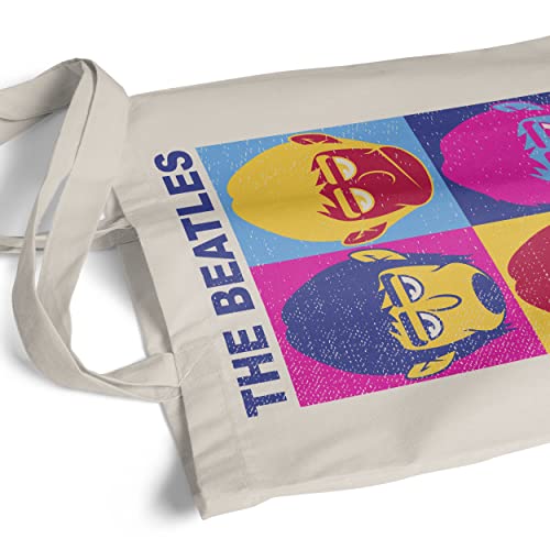 Imprenta2 - Bolsa de Tela The Beatles - Tote Bag - Color Beige - 37 x 40,5 cm - Asas de 70 cm - Impresión Directa a Prenda (DTG) - Unisex