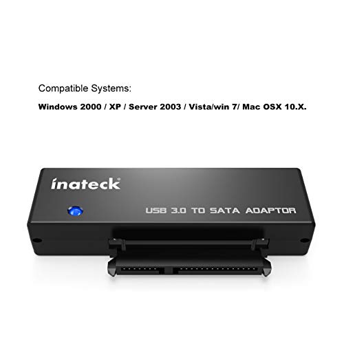 Inateck USB 3.0 a SATA Adaptador Convertidor para 2.5/3.5 Pulgadas Disco Duro HDD SSD con 12V/2A Fuente de Alimentación, Negro