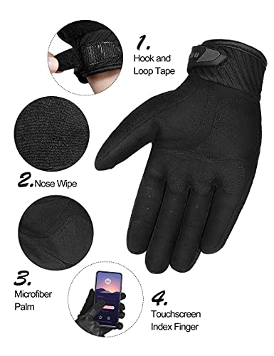 INBIKE Guantes con La Función De Pantalla Táctil para Moto, Guantes Moto Verano Transpirable para Hombre(IM801-Black,L)