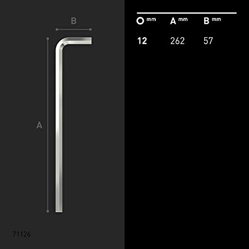 INBUS® 71126 Llave hexagonal (Extralargas) 12mm — Made in Germany