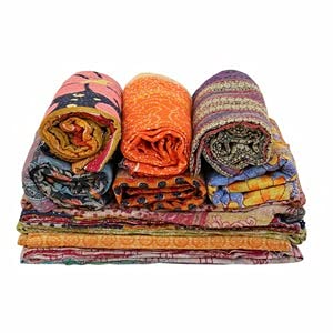 Indian-Shoppers Venta al por mayor lote vintage kantha tiro indio edredón hecho a mano patchwork ropa de cama manta reversible hecho a mano acolchado algodón Ralli decoración