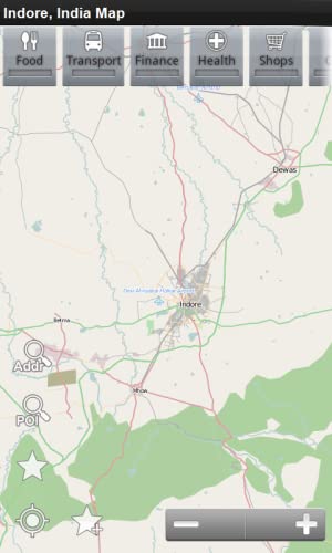 Indore, India Mapa Offline: PLACE STARS
