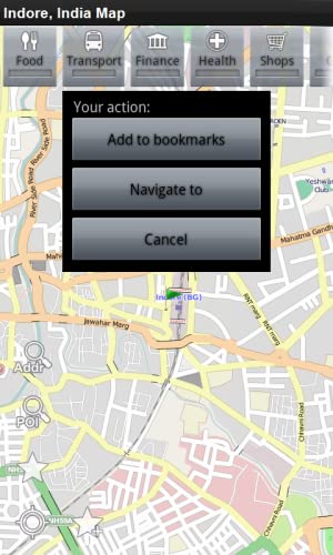 Indore, India Mapa Offline: PLACE STARS