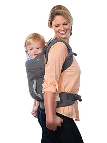 INFANTINO Cuddle Up Ergonomic Hoodie - Carrier, Grey With Multi Coloured Hood