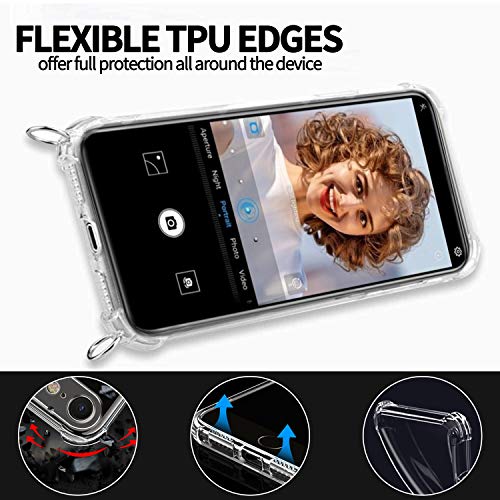 Ingen Funda con Cuerda para Huawei P Smart Z - Carcasa Transparente TPU Suave Silicona Case con Colgante - Verde