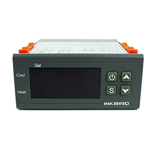 Inkbird ITC-1000 Termostato Digital Calefacción y Refrigeración con Sonda 220v, LCD Display y 2 Relés Control de Temperatura para Fabricación de cerveza, Reptiles incubadora, Acuarios marino