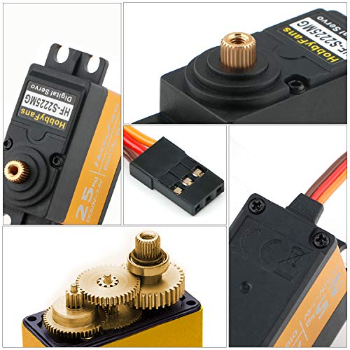 Innovateking-EU Servo Digital 25kg Engranaje de Metal Completo Alto par a Prueba de Agua con Brazo de servo 25T para ángulo de Control de Robot de Coche RC 180