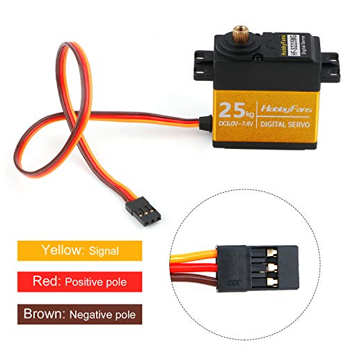 Innovateking-EU Servo Digital 25kg Engranaje de Metal Completo Alto par a Prueba de Agua con Brazo de servo 25T para ángulo de Control de Robot de Coche RC 180
