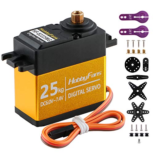 Innovateking-EU Servo Digital 25kg Engranaje de Metal Completo Alto par a Prueba de Agua con Brazo de servo 25T para ángulo de Control de Robot de Coche RC 180