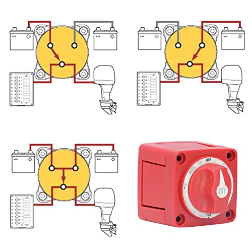 Interruptor de Desconexión de Batería, Interruptor de Corte de Aislador de Batería de 32V DC 300A, Interruptor Maestro de Batería Impermeable IP66 para Barcos Marino, Vehículo Recreativo y Vehículo