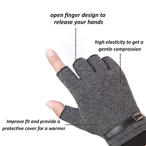 INTVN Guantes de invierno sin dedos 1 Pares Guantes sin dedos hombre Unisex Hombre Mujer(gris)