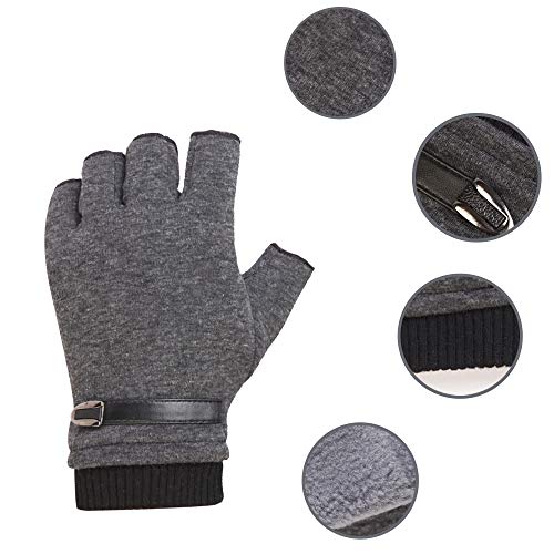 INTVN Guantes de invierno sin dedos 1 Pares Guantes sin dedos hombre Unisex Hombre Mujer(gris)