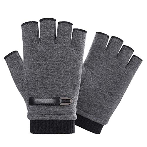 INTVN Guantes de invierno sin dedos 1 Pares Guantes sin dedos hombre Unisex Hombre Mujer(gris)