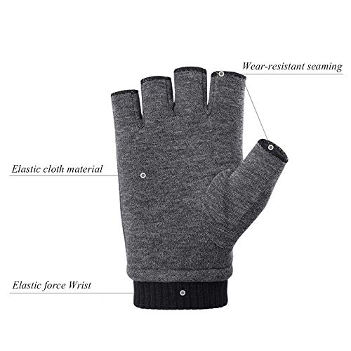 INTVN Guantes de invierno sin dedos 1 Pares Guantes sin dedos hombre Unisex Hombre Mujer(gris)