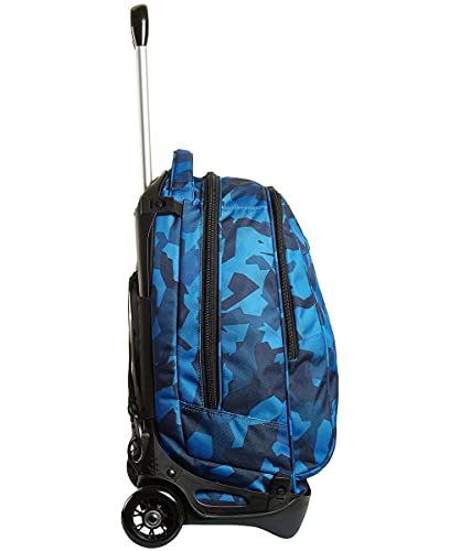 INVICTA S.P.A. Trolley New Tech Camo Squared, Azul, 3 en 1, Mochila extraíble, Viaje y Escuela