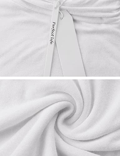 Irevial Camisetas de Cuello Alto Mujer Blusa Manga Larga Elegante Turtleneck Tops Casual Ligero Camiseta Delgada para Primavera Otoño Invierno Blanco, L