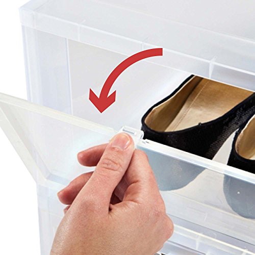 Iris Ohyama EUDF-M - Cajas de Almacenamiento para los Zapatos, Plástico, Medio - 35,5 x 28 x 18 cm, Juego de 3