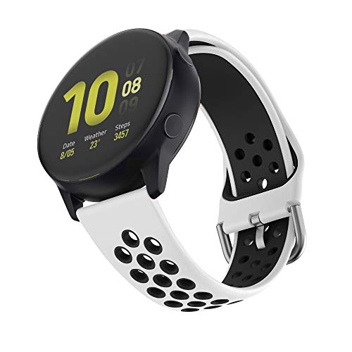 ISABAKE Correa de 20 mm Compatible con Garmin Vivomove/HR, Garmin Vivoactive 3, Galaxy Watch Active 2 Correa de Reloj de liberación rápida de Repuesto de Silicona