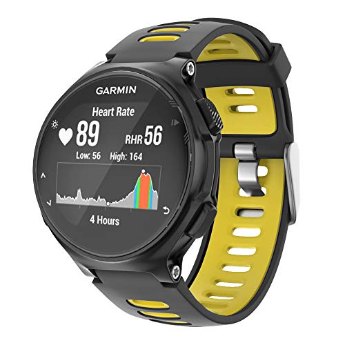 ISABAKE Correa de Reloj para Garmin Forerunner 735XT, Correa de Silicona Suave con Hebilla de Metal, tamaño Ajustable, Compatible con Garmin Forerunner735xt/220/230/235/620/630