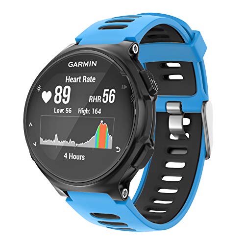 ISABAKE Correa de Reloj para Garmin Forerunner 735XT, Correa de Silicona Suave con Hebilla de Metal, tamaño Ajustable, Compatible con Garmin Forerunner735xt/220/230/235/620/630