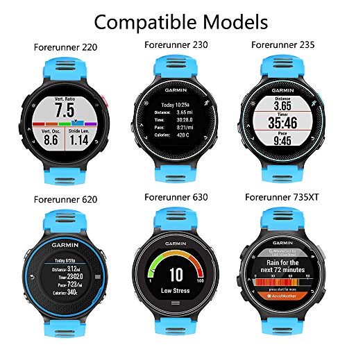 ISABAKE Correa de Reloj para Garmin Forerunner 735XT, Correa de Silicona Suave con Hebilla de Metal, tamaño Ajustable, Compatible con Garmin Forerunner735xt/220/230/235/620/630