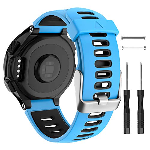 ISABAKE Correa de Reloj para Garmin Forerunner 735XT, Correa de Silicona Suave con Hebilla de Metal, tamaño Ajustable, Compatible con Garmin Forerunner735xt/220/230/235/620/630