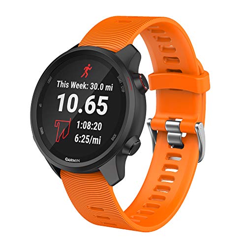 ISABAKE Correa de repuesto de silicona suave para Garmin Forerunner 245/245, 20 mm, cómoda pulsera para reloj Vivoactive HR/3 Music Forerunner 645 Music Garmin (rosa)