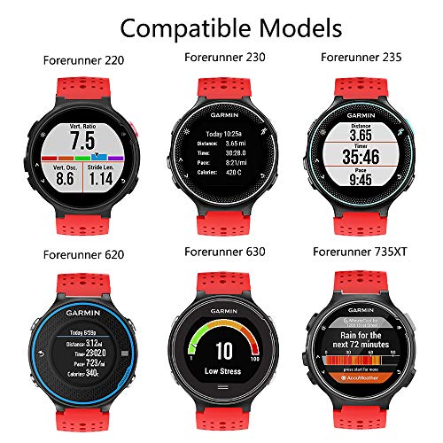 ISABAKE Correa para Garmin Forerunner 735XT 235 230 220 620 630 Accesorios, Correa de Repuesto de Silicona Suave para Garmin 235/230/620/630/35XT (Rojo)