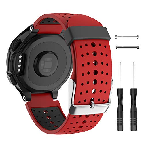 ISABAKE Correa para Garmin Forerunner 735XT 235 230 220 620 630 Accesorios, Correa de Repuesto de Silicona Suave para Garmin 235/230/620/630/35XT (Rojo)