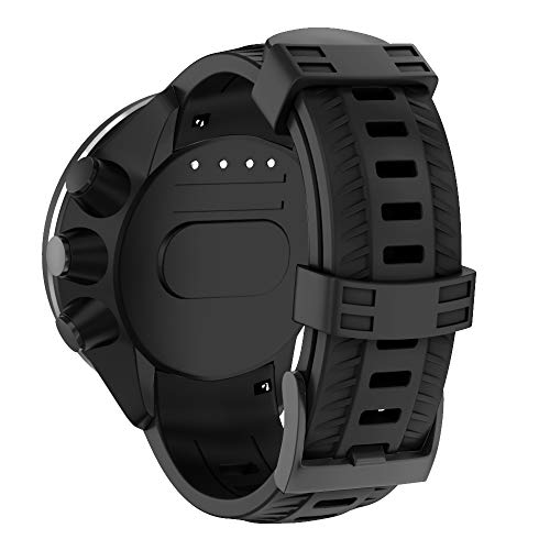 ISABAKE Correa para Suunto 9, Correa de Silicona Suave Correa de Repuesto de tamaño Ajustable Compatible con Suunto 9 / Spartan Sport Wrist HR Baro/Suunto D5 (Negro)