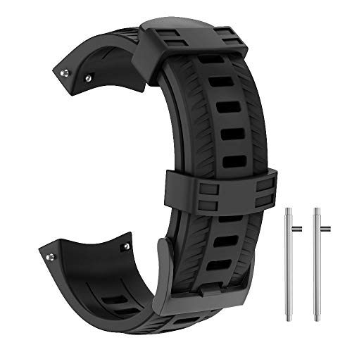 ISABAKE Correa para Suunto 9, Correa de Silicona Suave Correa de Repuesto de tamaño Ajustable Compatible con Suunto 9 / Spartan Sport Wrist HR Baro/Suunto D5 (Negro)