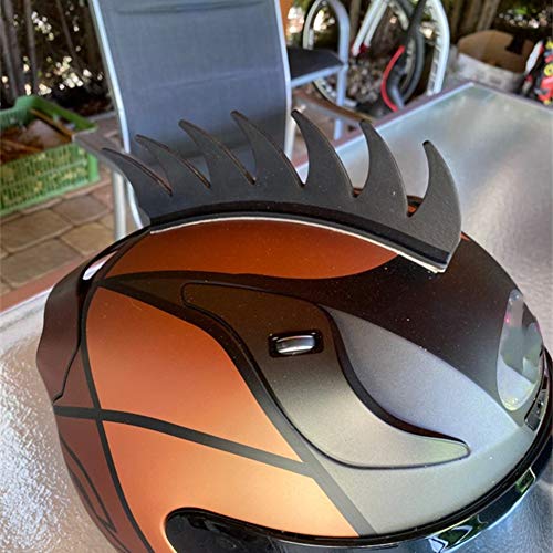 iSpchen Adhesivo Para Casco, diseño de Cabeza de Cresta de Gallo, Hogar, Casco de Motocicleta, Adhesivo decorativo Mohawk, Tira de Púas, Goma Universal Para Casco, 34 CM