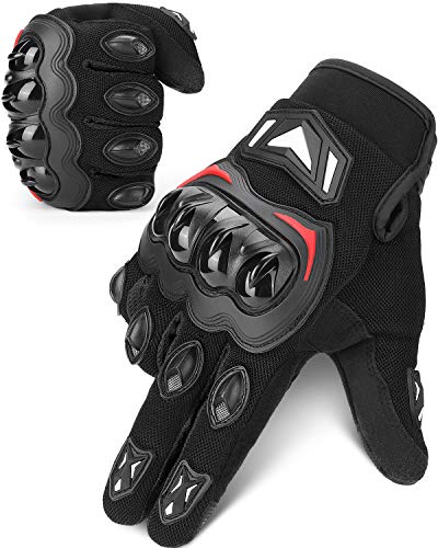 ISSYZONE Guantes Moto Homologados para Hombre y Mujer, Guantesde Moto Transpirables con Pantalla Táctil, Guantes Antideslizantes con Protección Dedo Completo para Bicicleta, Deportes al Aire Libre