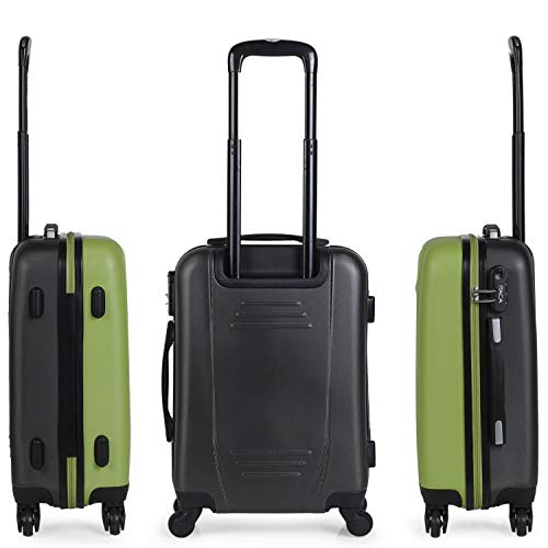 ITACA - Maleta Cabina de Viaje Rígida 4 Ruedas Trolley 55 cm ABS. Equipaje de Mano. Pequeña Práctica Cómoda y Ligera Low Cost Ryanair, Estudiante. 71150, Color Pistacho-Antracita