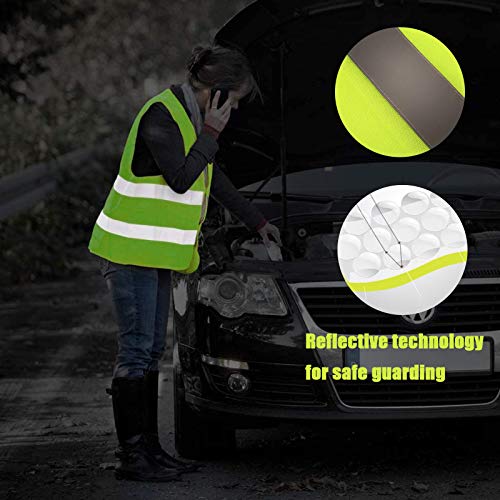 ITME 3 Pack Chaleco de seguridad de alta visibilidad con tiras reflectantes, Chaleco reflectante para correr o andar en bicicleta Chaleco reflectante para automóvil (amarillo fluorescente)