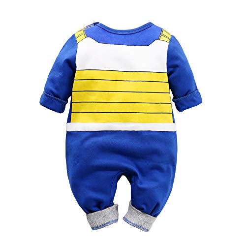 IURNXB Mono para bebé recién Nacido de Manga Corta con diseño de Dibujos Animados para niños y niñas, Azul, 1-3 Meses (Talla del Fabricante: 59)