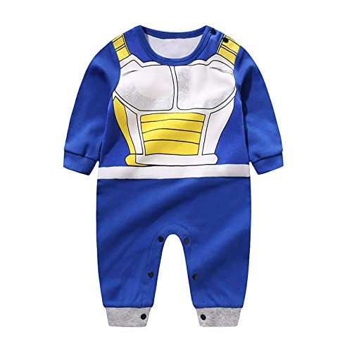 IURNXB Mono para bebé recién Nacido de Manga Corta con diseño de Dibujos Animados para niños y niñas, Azul, 1-3 Meses (Talla del Fabricante: 59)