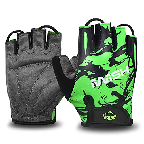 iwish - Guantes de ciclismo para niños (4 5 6 7 8 9 10 11 12 L)