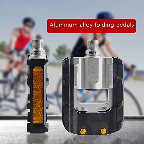 Iycorish Pedales plegables de doble lado para bicicleta plegable universal para bicicleta de carretera bicicleta de ciudad