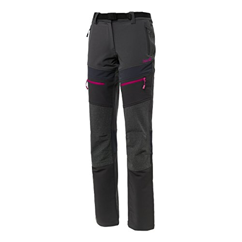 Izas Rhune Pantalones, Mujer, Gris Oscuro, Gris Ceramic / Fuxia, XS