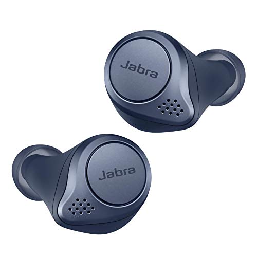 Jabra Elite Active 75t, Auriculares deportivos inalámbricos con Cancelación Activa de Ruido y batería de larga duración para llamadas y música , Azul Marino