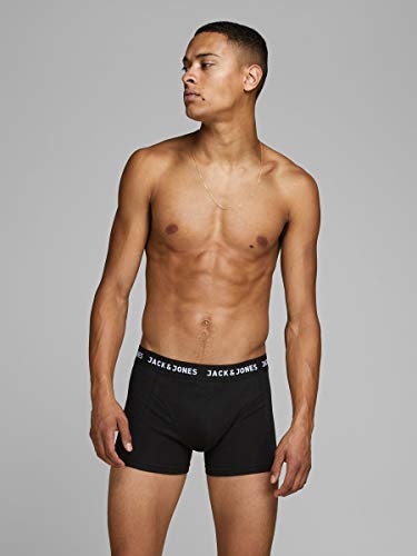 JACK & JONES Jachuey Trunks 7 Pack Bóxer, Negro (Black Detail: Blacak/Black/Black/Black/Black/Black), XX-Large (Pack de 7) para Hombre