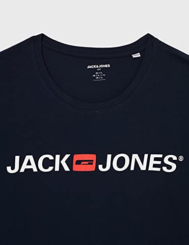 Jack & Jones Jjecorp-Camiseta de Manga Corta con Logotipo SS Crew Neck Noos PS, Azul Marino, 3XL para Hombre