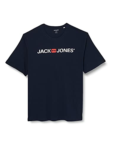 Jack & Jones Jjecorp-Camiseta de Manga Corta con Logotipo SS Crew Neck Noos PS, Azul Marino, 4XL para Hombre