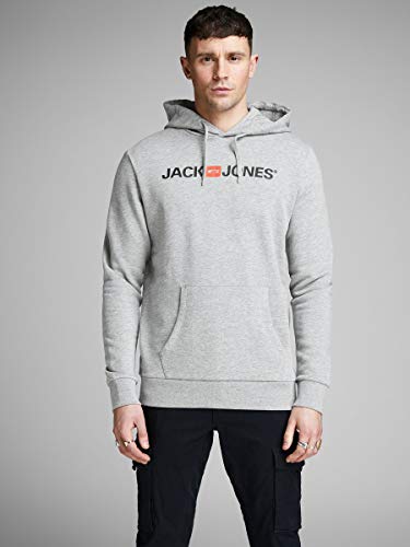 Jack & Jones Jjecorp Logo Sweat Hood Noos Sudadera, Gris (Light Grey Melange Detail:Reg Fit-Melange), XX-Large para Hombre