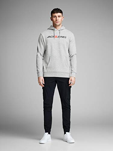 Jack & Jones Jjecorp Logo Sweat Hood Noos Sudadera, Gris (Light Grey Melange Detail:Reg Fit-Melange), XX-Large para Hombre