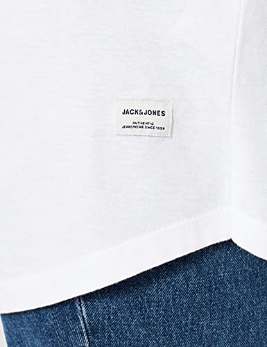 Jack & Jones Jjenoa tee SS-Camiseta de Manga Corta con Cuello Redondo, Blanco, 6XL para Hombre